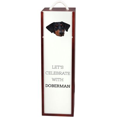Doberman, Dobermann - geometryczne pudełko ze zdjęciem i napisem na wino marki Art-Dog Doberman, Dobermann - geometryczne pudełko ze zdjęciem i napisem na wino marki Art-Dog