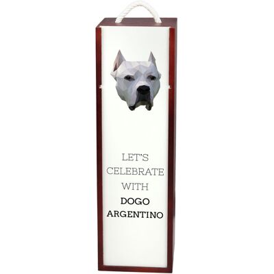 Dog argentyński, Dogo Argentino - geometryczne pudełko ze zdjęciem i napisem na wino marki Art-Dog Dog argentyński, Dogo Argentino - geometryczne pudełko ze zdjęciem i napisem na wino marki Art-Dog