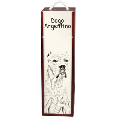 Dog argentyński, Dogo Argentino - pudełko na wino z psem, pudełko na alkohol z grafiką, personalizowane pudełko na prezent marki Art-Dog Dog argentyński, Dogo Argentino - pudełko na wino z psem, pudełko na alkohol z grafiką, personalizowane pudełko na prezent marki Art-Dog