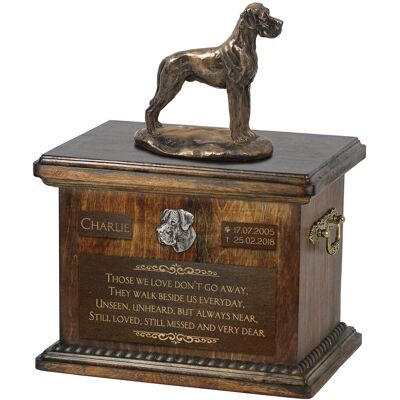 Dog niemiecki II – pamiątka po zwierzaku, ze statuetką, personalizowana, marka Art-Dog Dog niemiecki II – pamiątka po zwierzaku, ze statuetką, personalizowana, marka Art-Dog