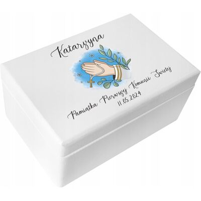 Creative Drewniane Pudełko Na Komunie Pamiątka Komunii Świętej Prezent Nadruk 30x20 Creative Drewniane Pudełko Na Komunie Pamiątka Komunii Świętej Prezent Nadruk 30x20