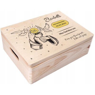 Creative Drewniane Pudełko Na Komunię Pamiątka Komunii Świętej Prezent Nadruk 40x30 Creative Drewniane Pudełko Na Komunię Pamiątka Komunii Świętej Prezent Nadruk 40x30
