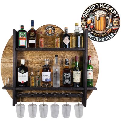 John Paddle Drewniany barek na ścianę półka barowa ścienna na alkohol i kieliszki – barek wiszący loft vintage GOLD Group Therapy John Paddle Drewniany barek na ścianę półka barowa ścienna na alkohol i kieliszki – barek wiszący loft vintage GOLD Group Therapy