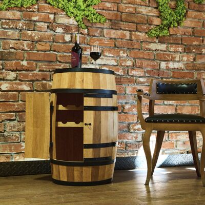 Creative Drewniany barek z beczki z drzwiczkami i leżakami na wino Creative Drewniany barek z beczki z drzwiczkami i leżakami na wino