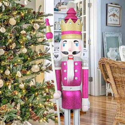 Inny producent DUŻY ŚWIĄTECZNY DZIADEK DO ORZECHÓW 120CM DREWNIANY BOŻE NARODZENIE RÓŻOWY Inny producent DUŻY ŚWIĄTECZNY DZIADEK DO ORZECHÓW 120CM DREWNIANY BOŻE NARODZENIE RÓŻOWY
