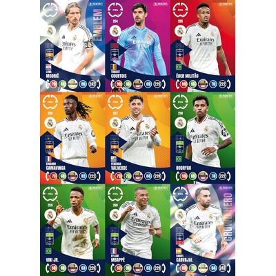 Panini FIFA CLUB WORLD CUP 2025 Real Madryt 9 kart KOMPLET Mbappe Carvajal ZESTAW Panini FIFA CLUB WORLD CUP 2025 Real Madryt 9 kart KOMPLET Mbappe Carvajal ZESTAW