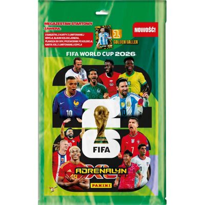 Panini FIFA WORLD CUP 2026 ADRENALYN XL MEGAZESTAW STARTOWY Panini FIFA WORLD CUP 2026 ADRENALYN XL MEGAZESTAW STARTOWY