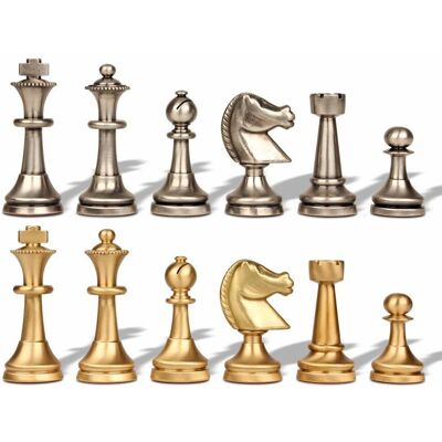 Figurki szachowe Staunton z litego mosiądzu 7, 3 cm – włoska kolekcja premium, figurka, Italfama Figurki szachowe Staunton z litego mosiądzu 7, 3 cm – włoska kolekcja premium, figurka, Italfama