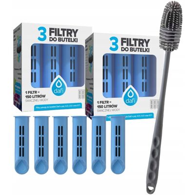 Filtr do butelki Dafi Soft Solid niebieski 6 szt + szczoteczka do mycia Filtr do butelki Dafi Soft Solid niebieski 6 szt + szczoteczka do mycia