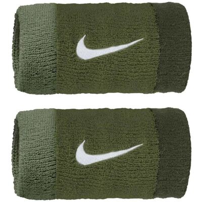 Frotka Na Rękę Nike Swoosh Doublewide Wristbands Oil Green/Khaki Frotka Na Rękę Nike Swoosh Doublewide Wristbands Oil Green/Khaki