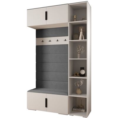 Abiks Meble Garderoba INOVA 1 Z20 biały/CZARNY 140/47 Abiks Meble Garderoba INOVA 1 Z20 biały/CZARNY 140/47