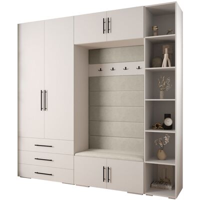 Abiks Meble Garderoba INOVA 3 Z10 biały/CZARNY 240/47 Abiks Meble Garderoba INOVA 3 Z10 biały/CZARNY 240/47
