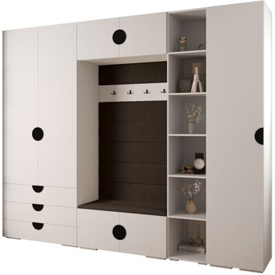 Abiks Meble Garderoba INOVA 4 Z11 biały/CZARNY 290/47 Abiks Meble Garderoba INOVA 4 Z11 biały/CZARNY 290/47