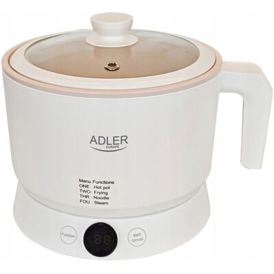 Adler Garnek Elektryczny Multicooker LED 4 Inteligentne Tryby 1l Biały Dotykowy Adler Garnek Elektryczny Multicooker LED 4 Inteligentne Tryby 1l Biały Dotykowy