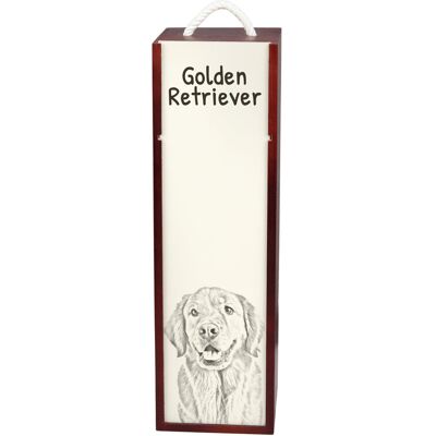 Golden Retriever - pudełko na wino z psem, pudełko na alkohol z grafiką, personalizowane pudełko na prezent marki Art-Dog Golden Retriever - pudełko na wino z psem, pudełko na alkohol z grafiką, personalizowane pudełko na prezent marki Art-Dog