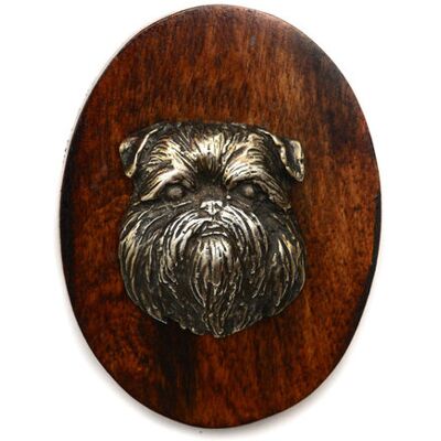 Art-Dog - Brussels Griffon Show Pin - srebrny nosek - drewniana podstawa - Pin Art-Dog - Brussels Griffon Show Pin - srebrny nosek - drewniana podstawa - Pin