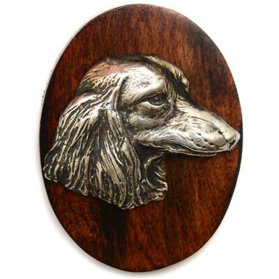 Art-Dog - Dachshund V - Srebrna głowa - Drewniana baza - Brooch Art-Dog - Dachshund V - Srebrna głowa - Drewniana baza - Brooch