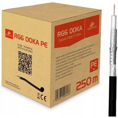 Kabel RG6 Spacetronik DOKA PE 4K Trishield 250 Kabel RG6 Spacetronik DOKA PE 4K Trishield 250