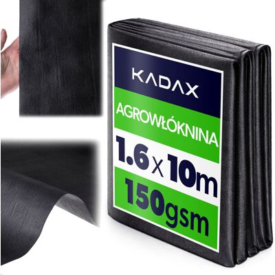 KADAX Agrowłóknina ogrodowa ściółkująca 1.6 x 10 m 150 g/m² czarna KADAX Agrowłóknina ogrodowa ściółkująca 1.6 x 10 m 150 g/m² czarna