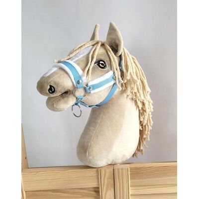 Super Kantar regulowany dla konia Hobby Horse A3 błękitny z białym futerkiem Super Kantar regulowany dla konia Hobby Horse A3 błękitny z białym futerkiem