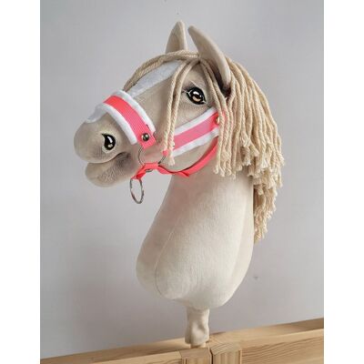 Super Kantar regulowany dla konia Hobby Horse A3 neon pink białym futerkiem Super Kantar regulowany dla konia Hobby Horse A3 neon pink białym futerkiem