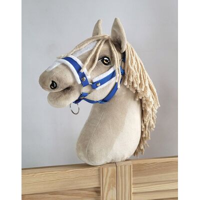 Super Kantar regulowany dla konia Hobby Horse A3 niebieski z białym futerkiem Super Kantar regulowany dla konia Hobby Horse A3 niebieski z białym futerkiem
