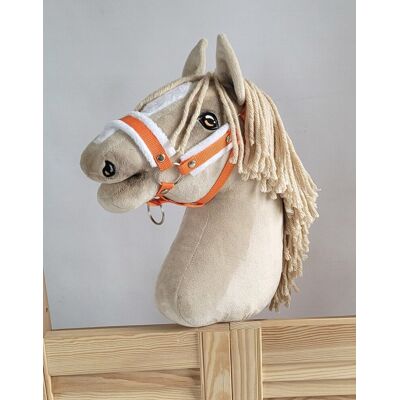 Super Kantar regulowany dla konia Hobby Horse A3 pomarańczowy z białym futerkiem Super Kantar regulowany dla konia Hobby Horse A3 pomarańczowy z białym futerkiem