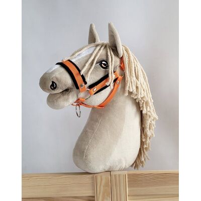 Super Kantar regulowany dla konia Hobby Horse A3 pomarańczowy z czarnym futerkiem Super Kantar regulowany dla konia Hobby Horse A3 pomarańczowy z czarnym futerkiem
