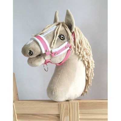 Super Kantar regulowany dla konia Hobby Horse A3 różowy z białym futerkiem Super Kantar regulowany dla konia Hobby Horse A3 różowy z białym futerkiem