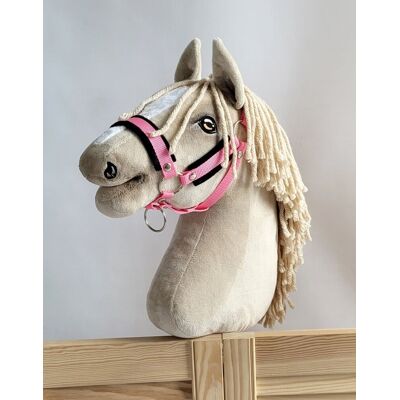 Super Kantar regulowany dla konia Hobby Horse A3 różowy z czarnym futerkiem Super Kantar regulowany dla konia Hobby Horse A3 różowy z czarnym futerkiem
