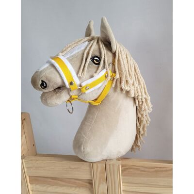 Super Kantar regulowany dla konia Hobby Horse A3 żółty z białym futerkiem Super Kantar regulowany dla konia Hobby Horse A3 żółty z białym futerkiem