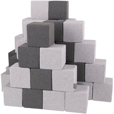 KIDDYMOON 48Szt Soft Blocks 14cm Jasnoszary/Ciemnoszary Klocki KIDDYMOON 48Szt Soft Blocks 14cm Jasnoszary/Ciemnoszary Klocki