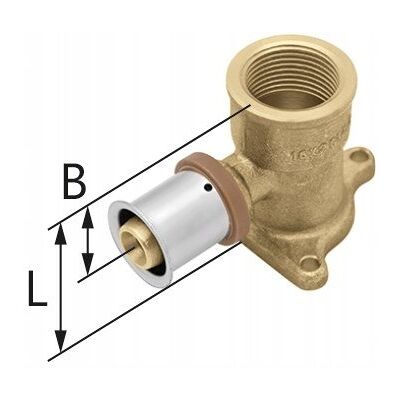 KAN-therm Kolano Ścienne Mosiężne Z Uszami Gw Ultrapress - 20 Rp3/4' L = 54 Mm KAN-therm Kolano Ścienne Mosiężne Z Uszami Gw Ultrapress - 20 Rp3/4' L = 54 Mm