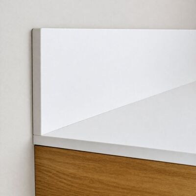 KOLM Blat łazienkowy HPL do szafki 125 cm 126×47 cm Snow White (8685SU) z panelem 30cm KOLM Blat łazienkowy HPL do szafki 125 cm 126×47 cm Snow White (8685SU) z panelem 30cm