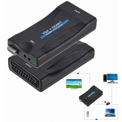 HP Konwerter Obrazu I Dźwięku Z Vga Na Scart / Euro HP Konwerter Obrazu I Dźwięku Z Vga Na Scart / Euro