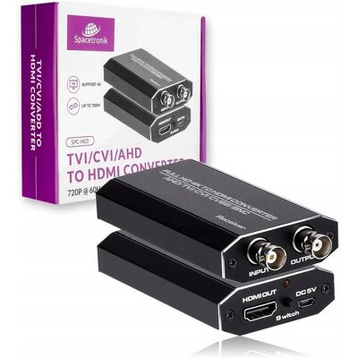 Spacetronik Konwerter Sygnału Adapter Tvi Cvi Ahd Na Hdmi Upscaler 720p 1080p 60hz Bnc Spacetronik Konwerter Sygnału Adapter Tvi Cvi Ahd Na Hdmi Upscaler 720p 1080p 60hz Bnc
