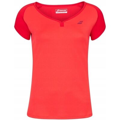 Koszulka dziewczęca Babolat Play Cap Sleeve Top Girl tomato red 128 Koszulka dziewczęca Babolat Play Cap Sleeve Top Girl tomato red 128