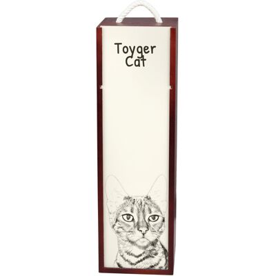 Kot toyger - pudełko na wino z kotem, pudełko na alkohol z grafiką, personalizowane pudełko na prezent marki Art-Dog Kot toyger - pudełko na wino z kotem, pudełko na alkohol z grafiką, personalizowane pudełko na prezent marki Art-Dog
