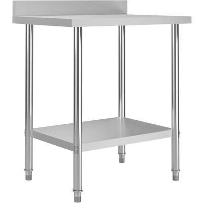 VMP Kuchenny stół roboczy z rantem, 80x60x93 cm, stal nierdzewna VMP Kuchenny stół roboczy z rantem, 80x60x93 cm, stal nierdzewna
