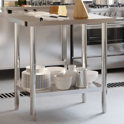 VMP Kuchenny Stół Roboczy Z Rantem, 82,5x55x93 Cm, Stal Nierdzewna VMP Kuchenny Stół Roboczy Z Rantem, 82,5x55x93 Cm, Stal Nierdzewna