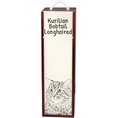 Kurylski bobtail długowłosy - pudełko na wino z kotem, pudełko na alkohol z grafiką, personalizowane pudełko na prezent marki Art-Dog Kurylski bobtail długowłosy - pudełko na wino z kotem, pudełko na alkohol z grafiką, personalizowane pudełko na prezent marki Art-Dog