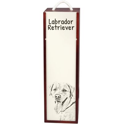 Labrador Retriever I - pudełko na wino z psem, pudełko na alkohol z grafiką, personalizowane pudełko na prezent marki Art-Dog Labrador Retriever I - pudełko na wino z psem, pudełko na alkohol z grafiką, personalizowane pudełko na prezent marki Art-Dog