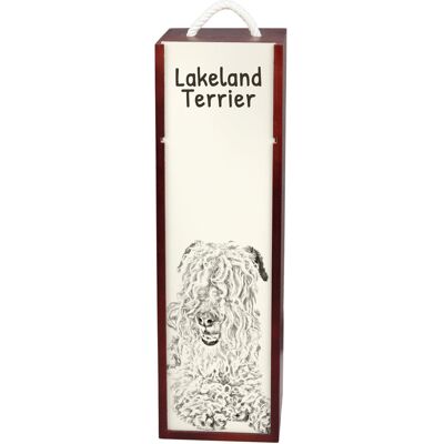 Lakeland Terrier - pudełko na wino z psem, pudełko na alkohol z grafiką, personalizowane pudełko na prezent marki Art-Dog Lakeland Terrier - pudełko na wino z psem, pudełko na alkohol z grafiką, personalizowane pudełko na prezent marki Art-Dog