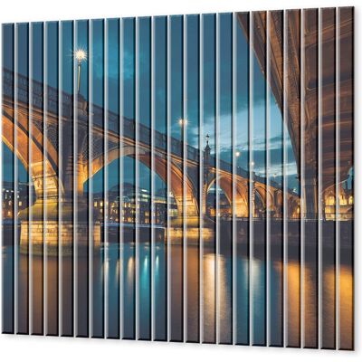 Inny producent Lamele szklane na ścianę Oświetlony most nad rzeką 170x180 cm Inny producent Lamele szklane na ścianę Oświetlony most nad rzeką 170x180 cm