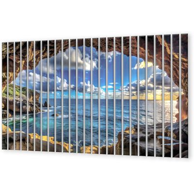 Inny producent Lamele szklane na ścianę Widok na ocean z jaskini 296x150 cm Inny producent Lamele szklane na ścianę Widok na ocean z jaskini 296x150 cm