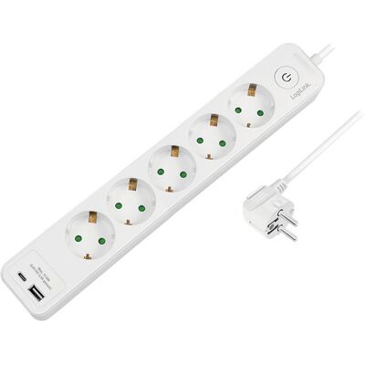 Listwa Zasilająca 5 Gniazd, Usb-A, Usb-C, 1,5M, Z Przełącznikiem - Logilink Listwa Zasilająca 5 Gniazd, Usb-A, Usb-C, 1,5M, Z Przełącznikiem - Logilink