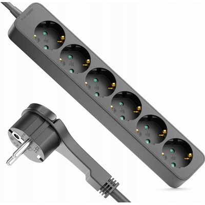 Inny producent LISTWA ZASILAJĄCA 6 GNIAZDOWA 5M KABEL PŁASKA WTYCZKA ROZDZIELACZ CZARNA Inny producent LISTWA ZASILAJĄCA 6 GNIAZDOWA 5M KABEL PŁASKA WTYCZKA ROZDZIELACZ CZARNA