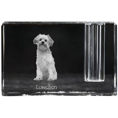 Lwi Piesek, Lowchen - Stojak Na Długopis, Kryształowy Organizer Ze Zdjęciem Psa, Unikatowa Ozdoba Biurka Marki Art-Dog Lwi Piesek, Lowchen - Stojak Na Długopis, Kryształowy Organizer Ze Zdjęciem Psa, Unikatowa Ozdoba Biurka Marki Art-Dog