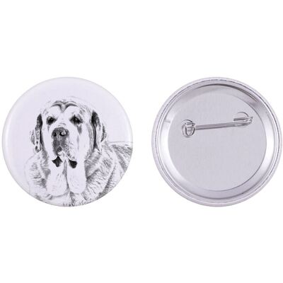 Mastif hiszpański - przypinka z twoim psem, dodaj własne foto, marka Art-Dog Mastif hiszpański - przypinka z twoim psem, dodaj własne foto, marka Art-Dog