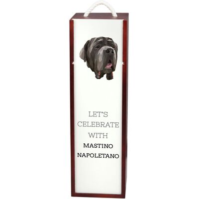 Mastif neapolitański, Neapolitan mastiff, Mastino napoletano - geometryczne pudełko ze zdjęciem i napisem na wino marki Art-Dog Mastif neapolitański, Neapolitan mastiff, Mastino napoletano - geometryczne pudełko ze zdjęciem i napisem na wino marki Art-Dog
